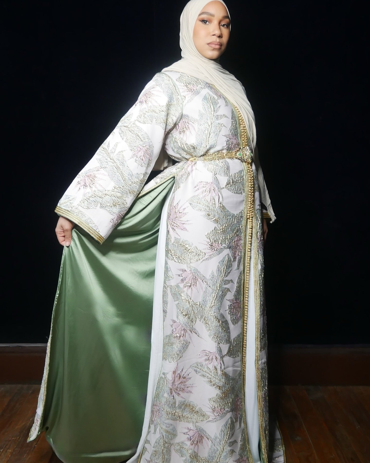 Caftan Brocard La Pistache - Caftan prodiges