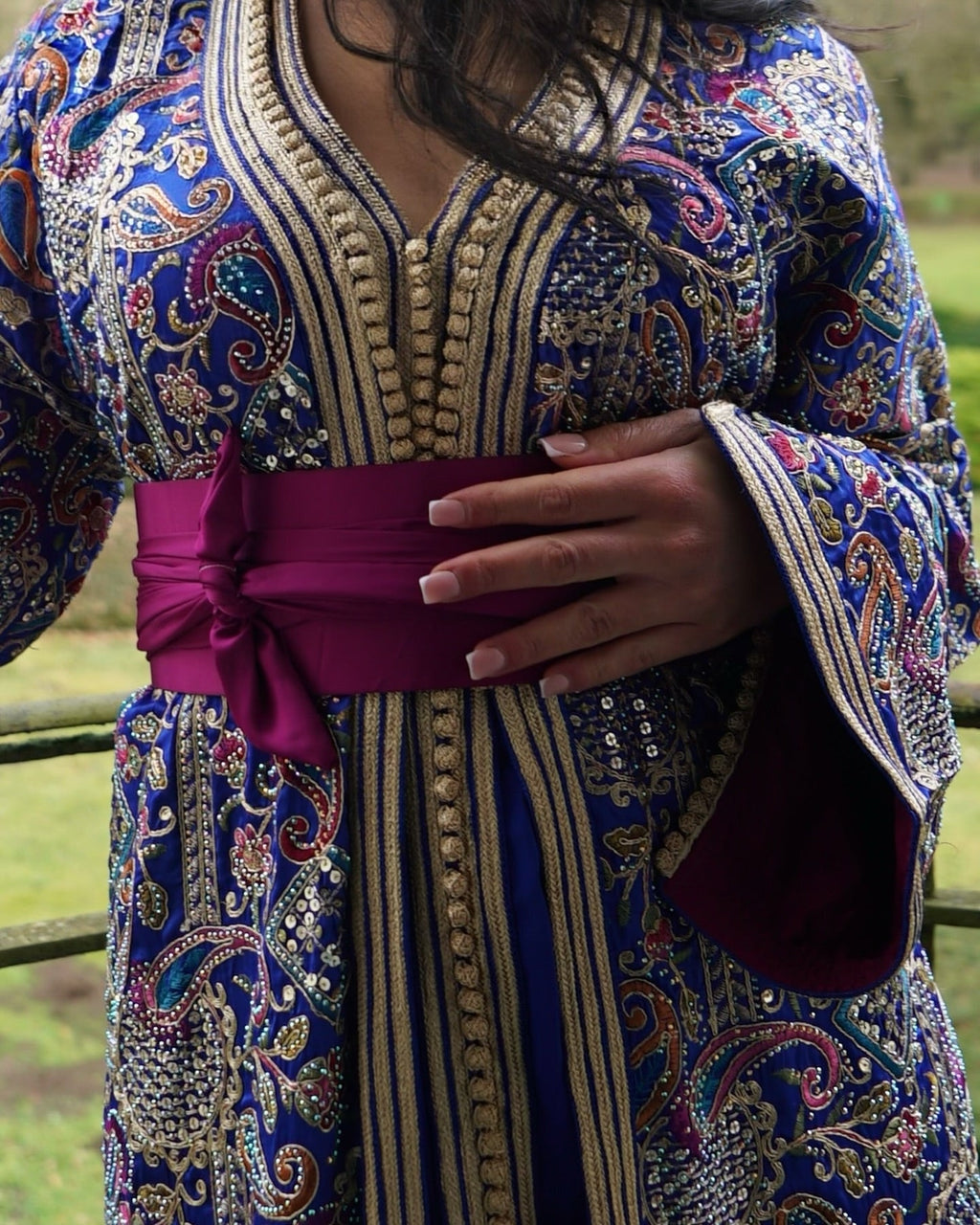 Caftan Sari Bleu Roi - Caftan prodiges