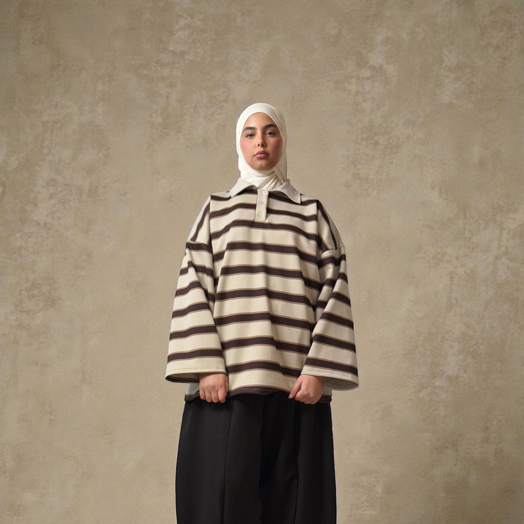 Polo à rayure Molletonné