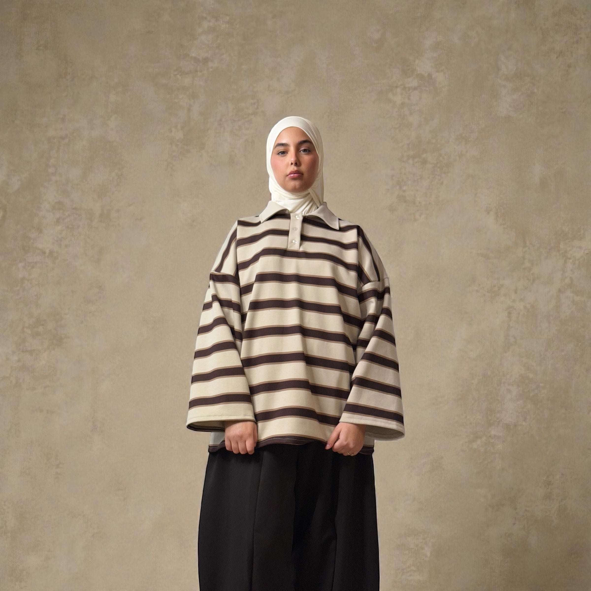 Polo à rayure Molletonné