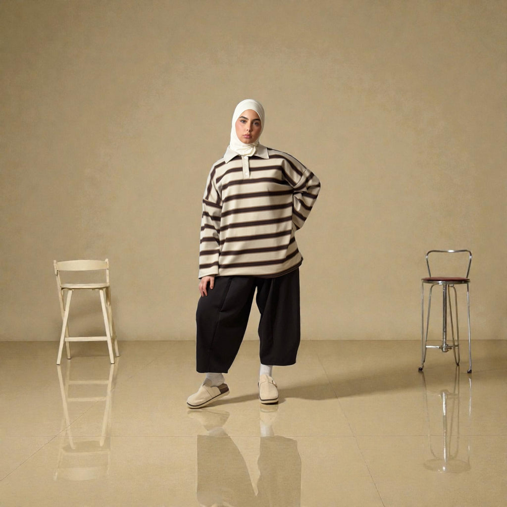 Polo à rayure Molletonné