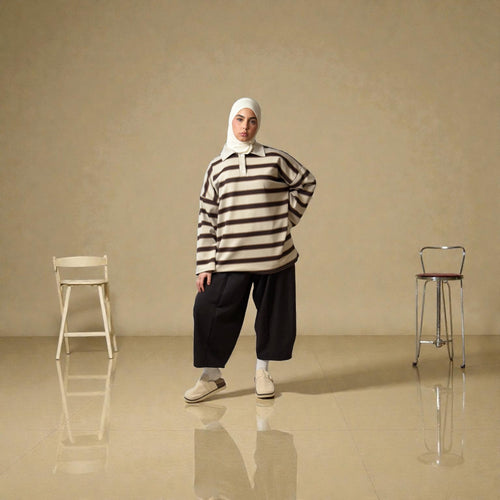 Polo à rayure Molletonné