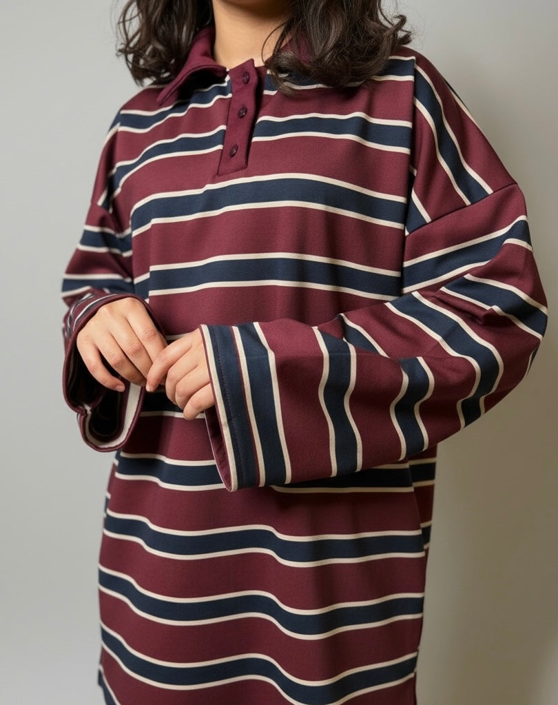 Polo à rayure Molletonné