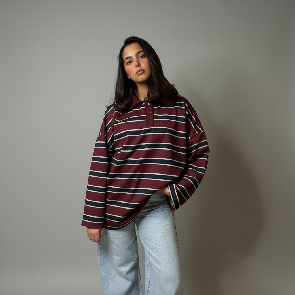 Polo à rayure Molletonné