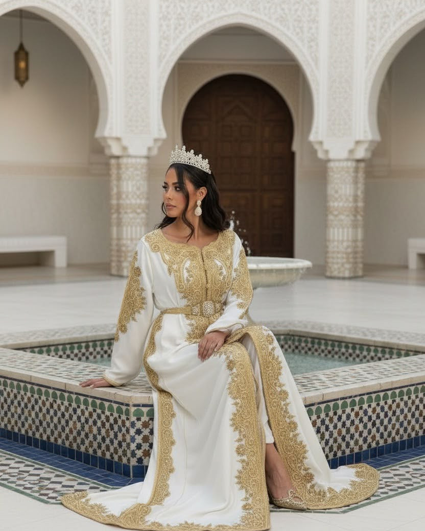 Caftan Blanc Doré