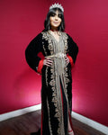 Caftan Velours Noir/Rouge - Caftan prodiges