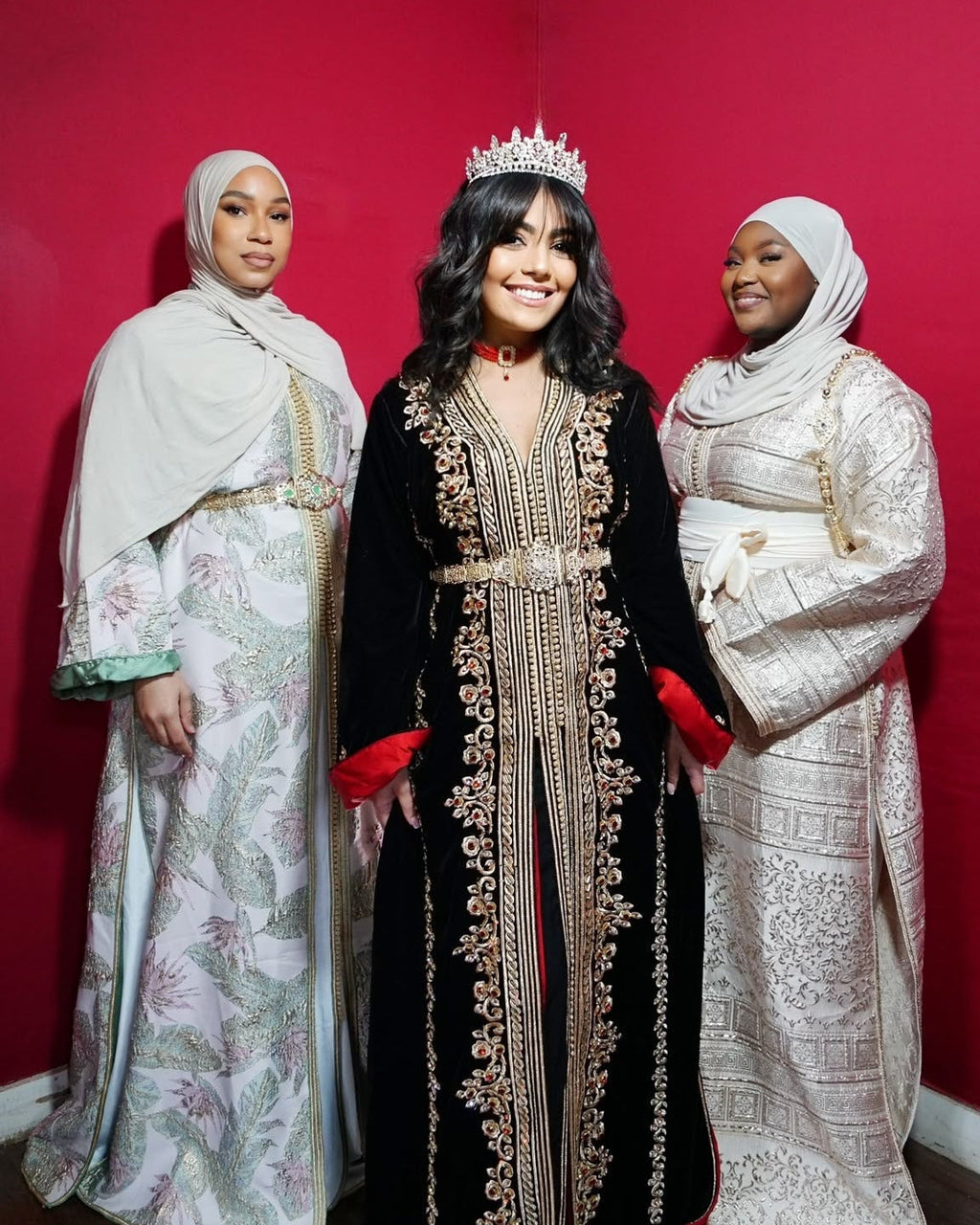 Caftan Velours Noir/Rouge - Caftan prodiges